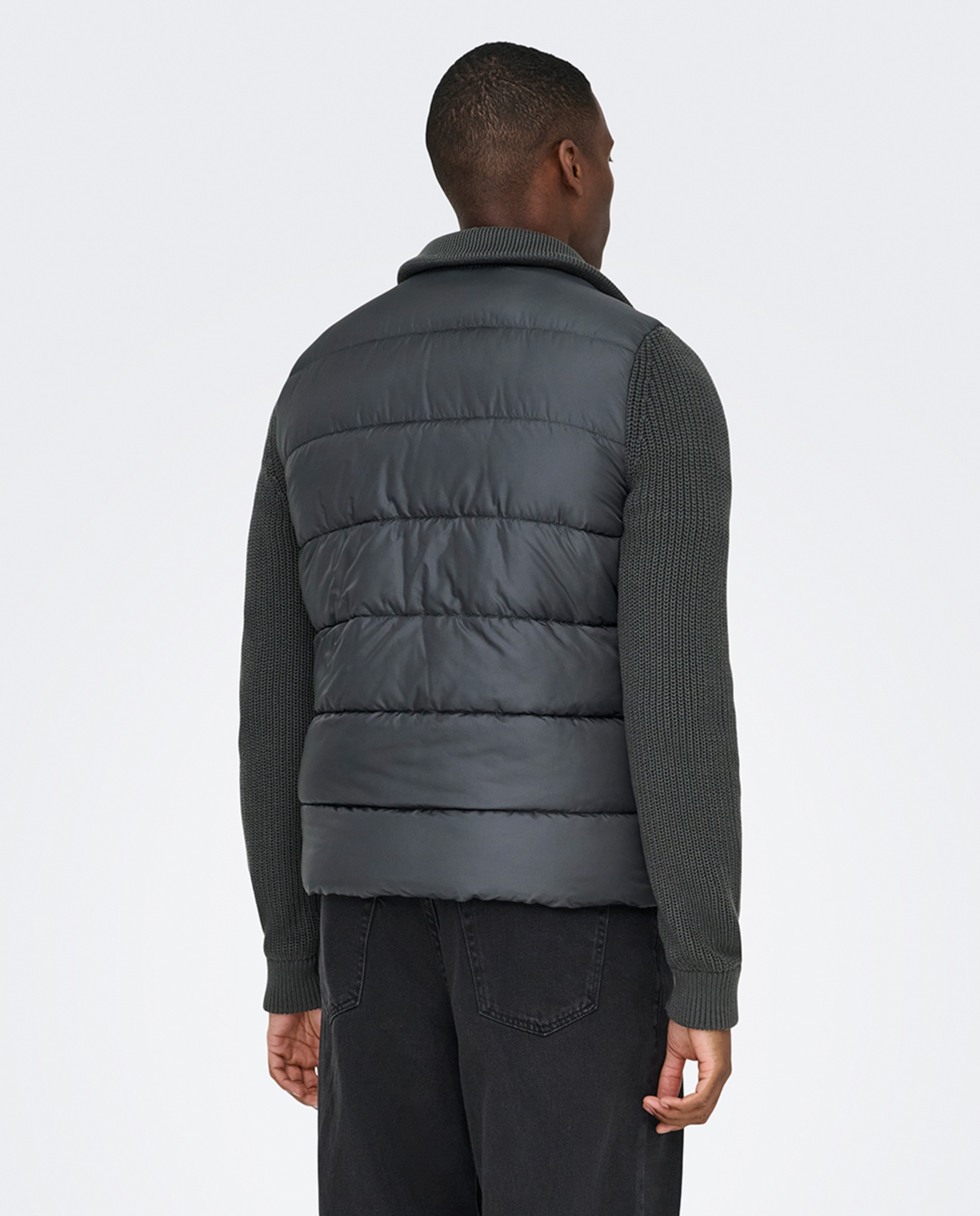 Casaco Acolchoado Ligeiro Regular Fit Cinzento-2