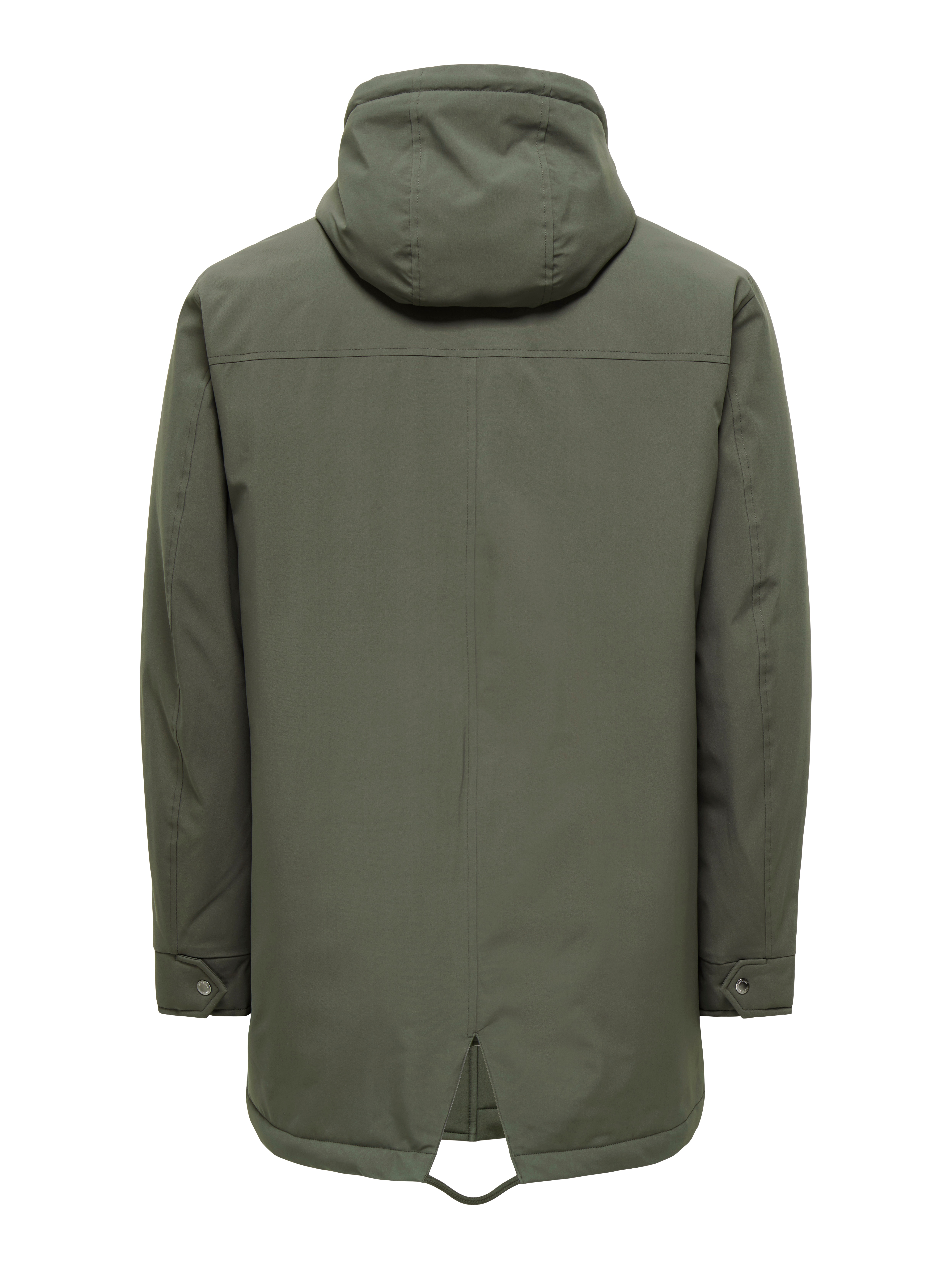 Abrigo acolchado de hombre con capucha regular fit. - Only & Sons - Verde oscuro Verde oscuro-6
