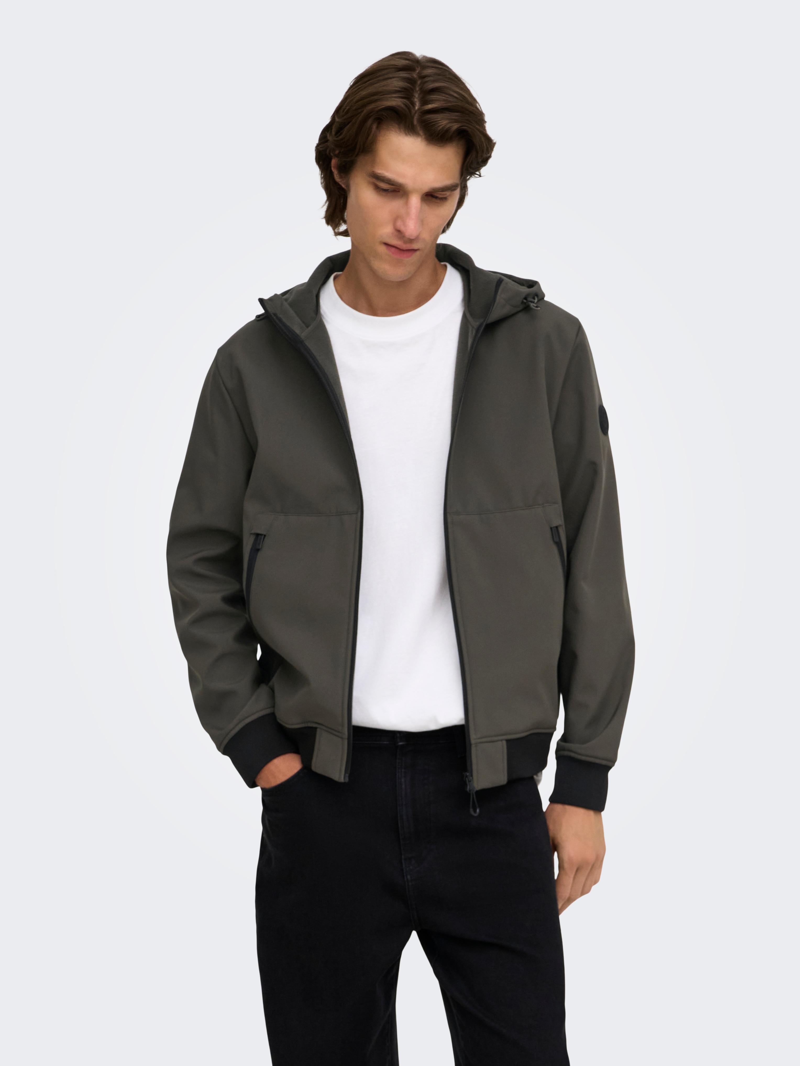 Imagem 0 de Casaco Bomber de Homem com Capuz Regular