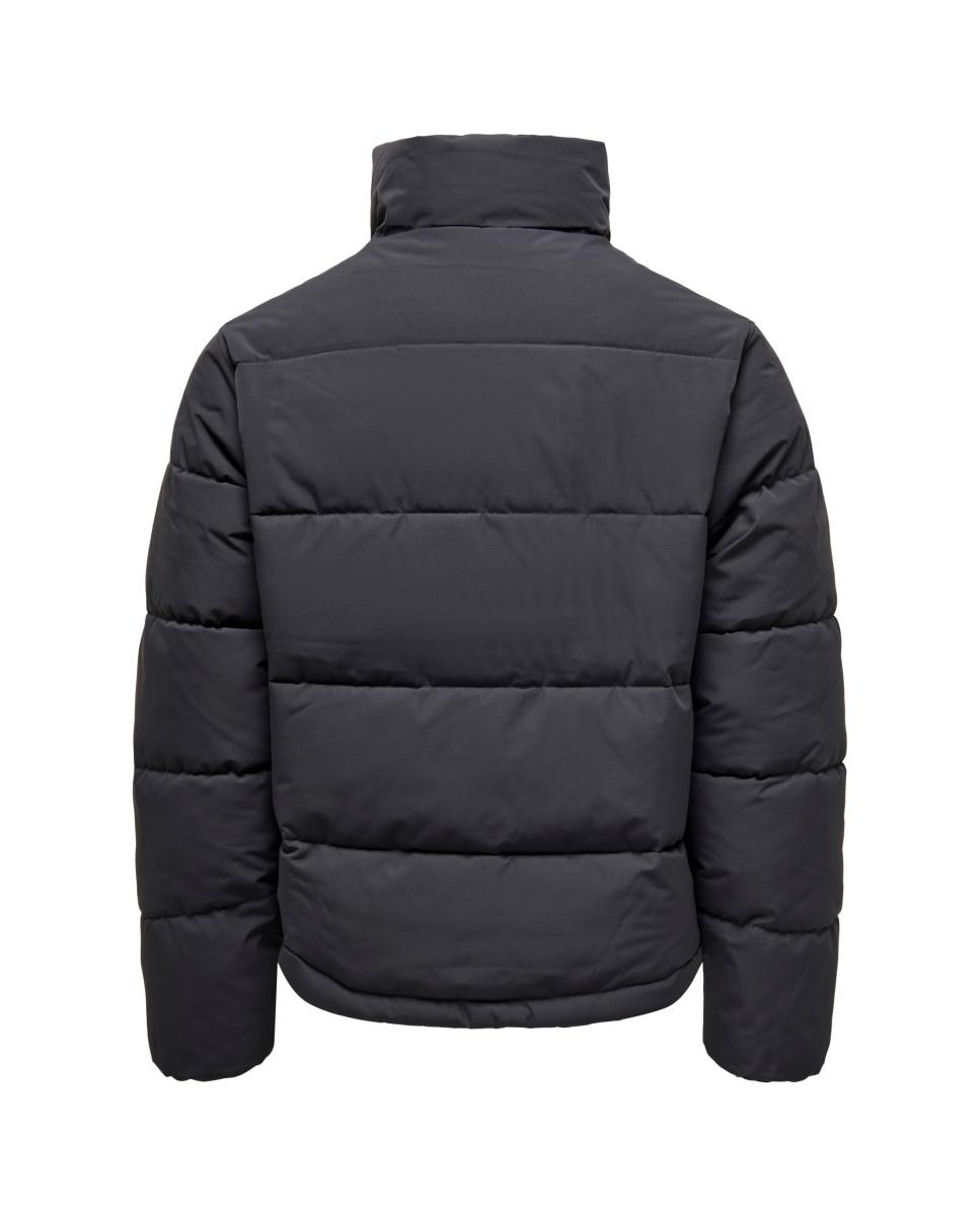 Abrigo acolchado de hombre con capucha regular fit. - Only & Sons - Negro Negro-4