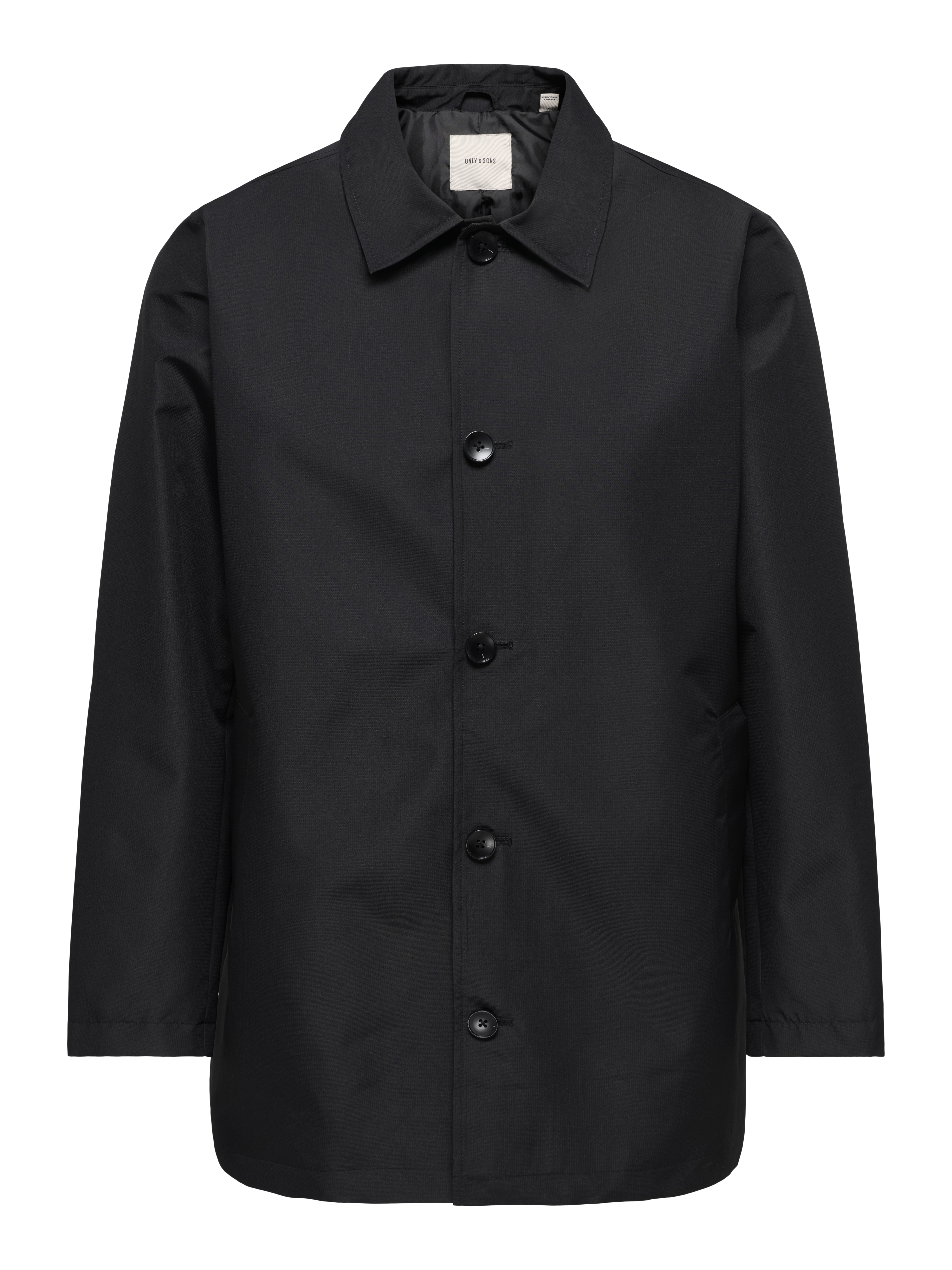 Gabardina de hombre con bolsillos laterales - Only & Sons - Negro Negro-4