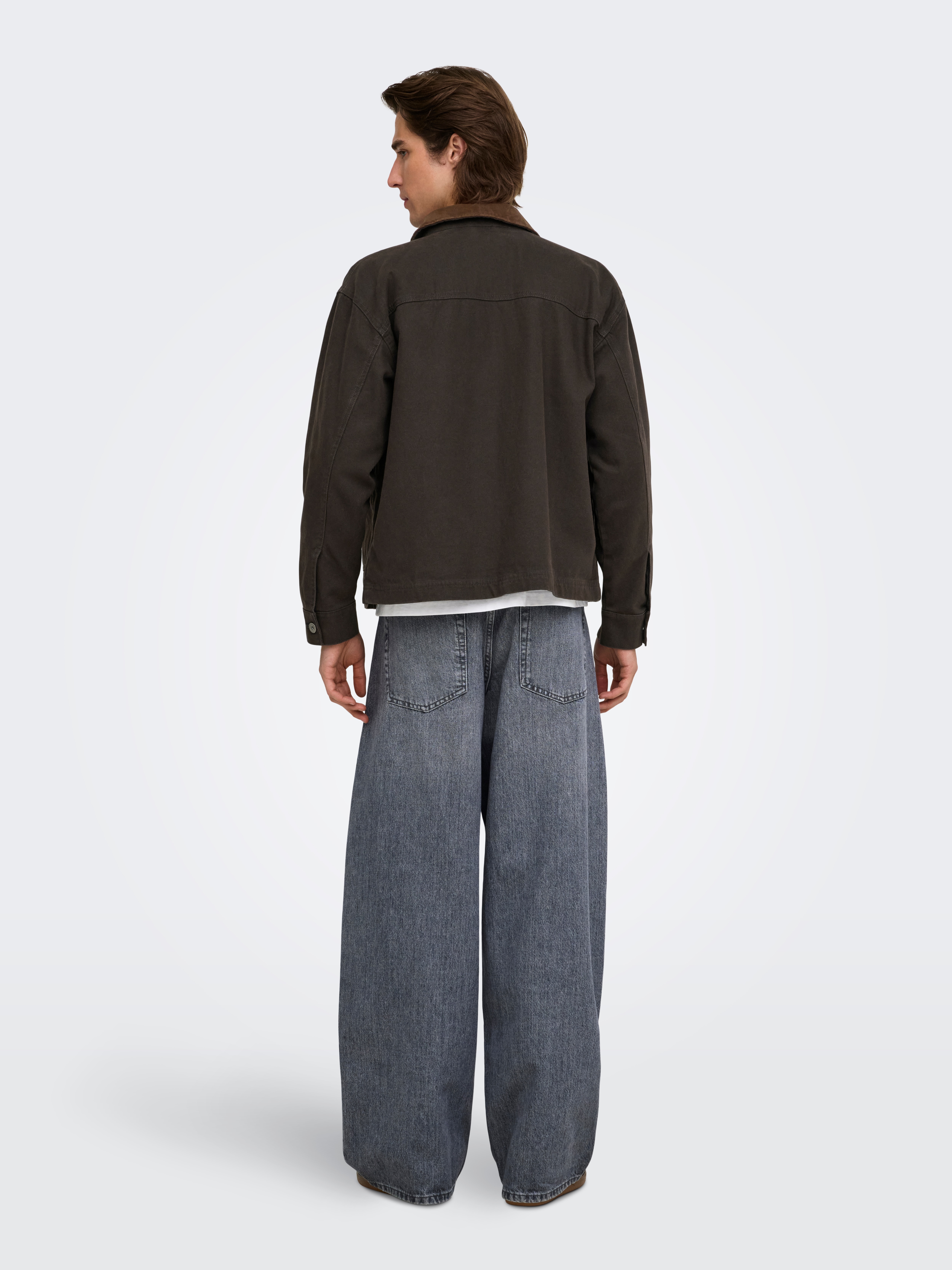 Casaco de Homem Estilo Workwear Castanho-escuro-2