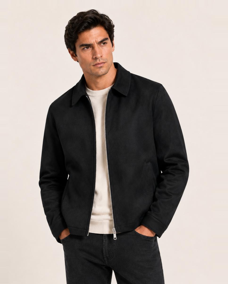 Chaqueta de antelina de hombre - Only & Sons - Negro Negro-1