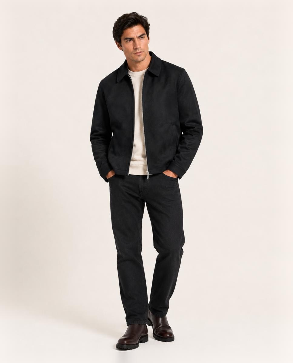 Chaqueta de antelina de hombre - Only & Sons - Negro Negro-5