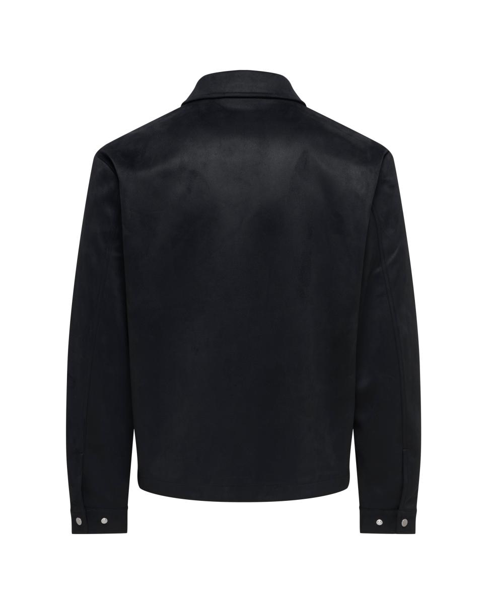 Chaqueta de antelina de hombre - Only & Sons - Negro Negro-4