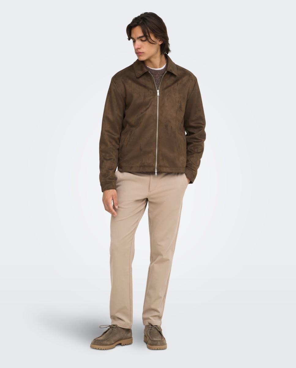Chaqueta de antelina de hombre - Only & Sons - Marrón claro Marrón claro-7