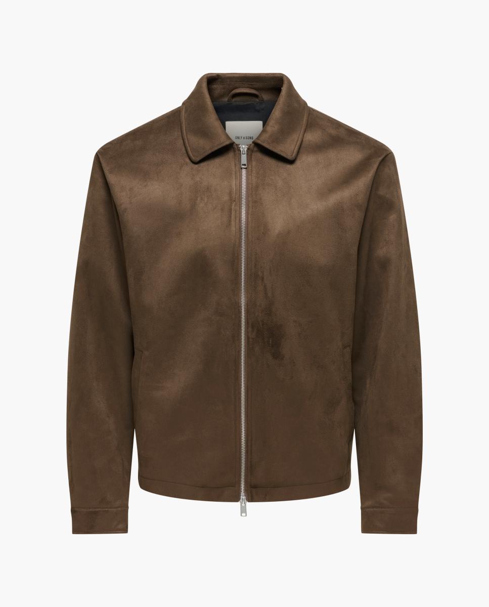 Chaqueta de antelina de hombre - Only & Sons - Marrón claro Marrón claro-5