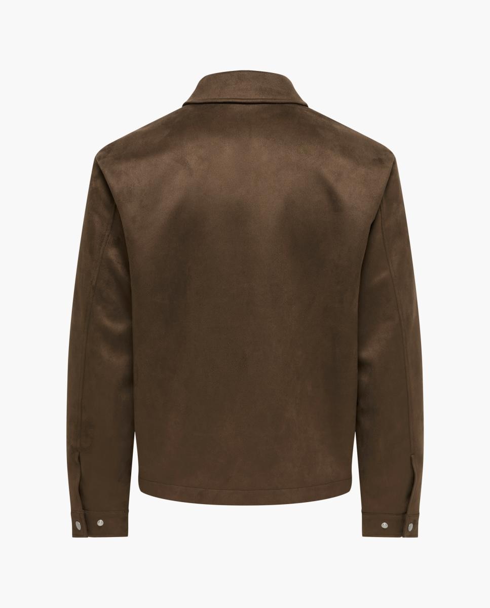 Chaqueta de antelina de hombre - Only & Sons - Marrón claro Marrón claro-6