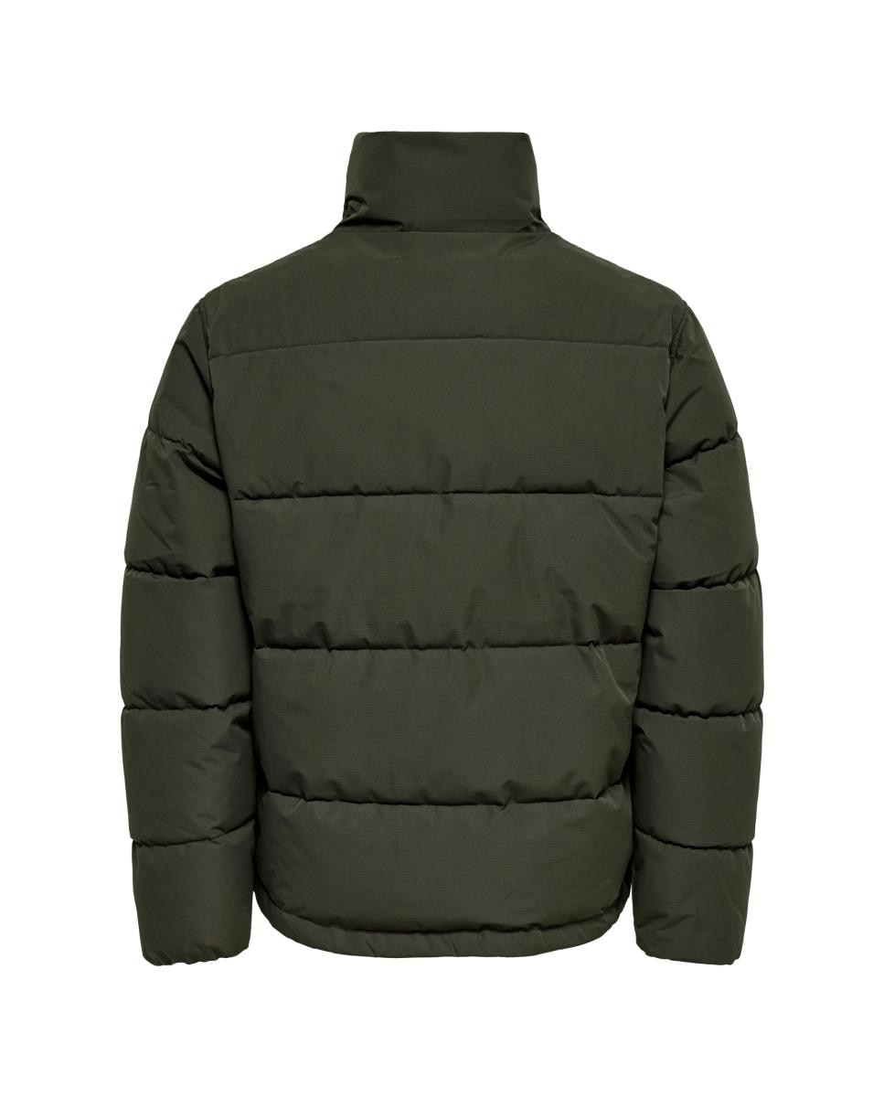 Abrigo acolchado de hombre con capucha regular fit. - Only & Sons - Verde oscuro Verde oscuro-6