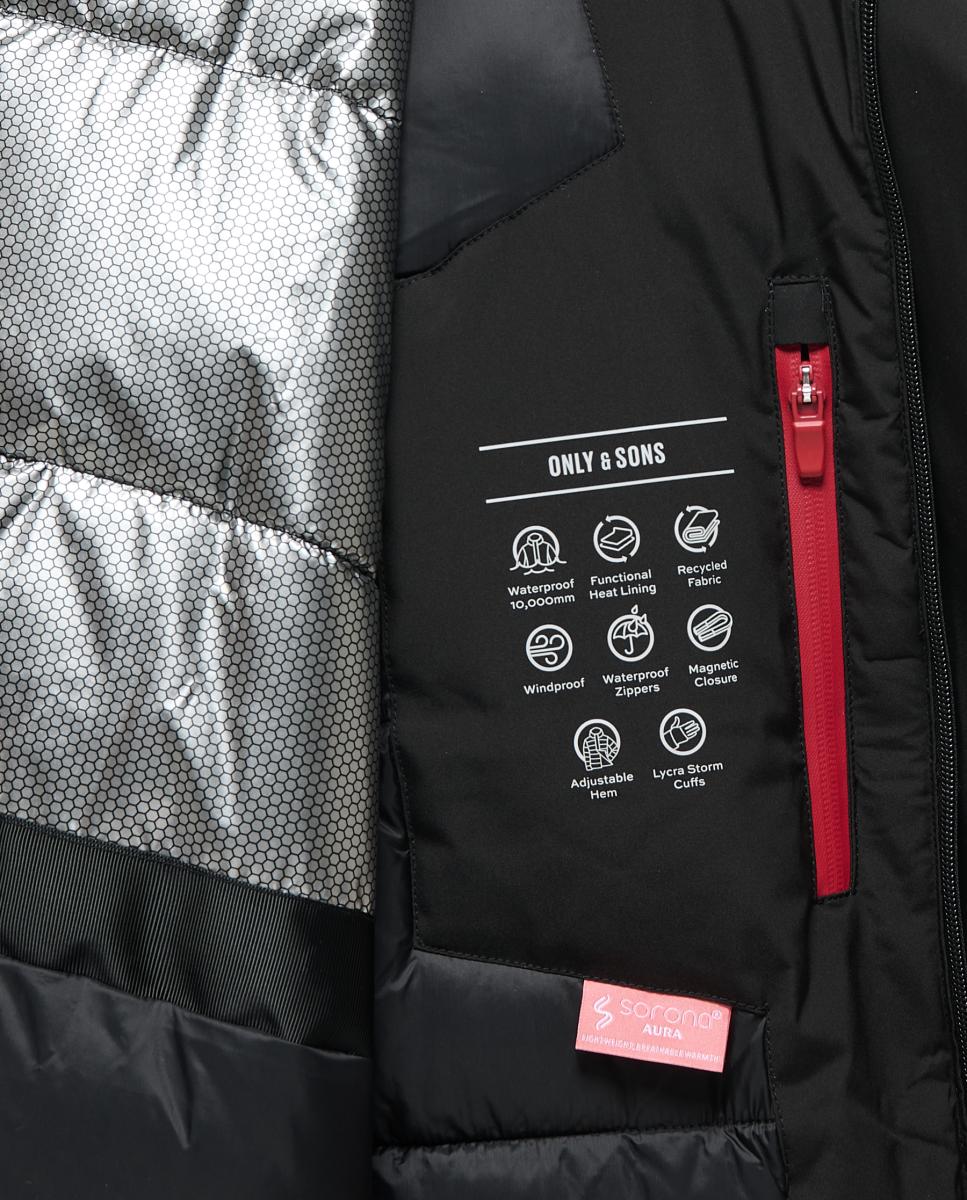 Parka técnica de hombre con capucha. - Only & Sons - Negro Negro-6