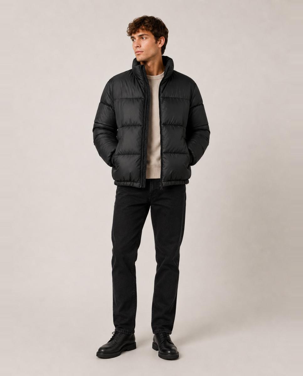 Imagen 7 de Abrigo acolchado de hombre con cuello alto. - Only & Sons - Negro Negro