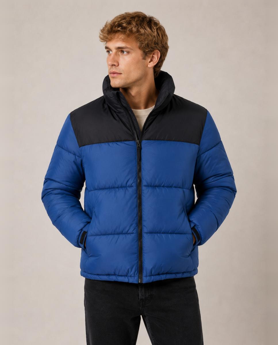 Imagen 1 de Abrigo acolchado de hombre con cuello alto. - Only & Sons - Azul Azul