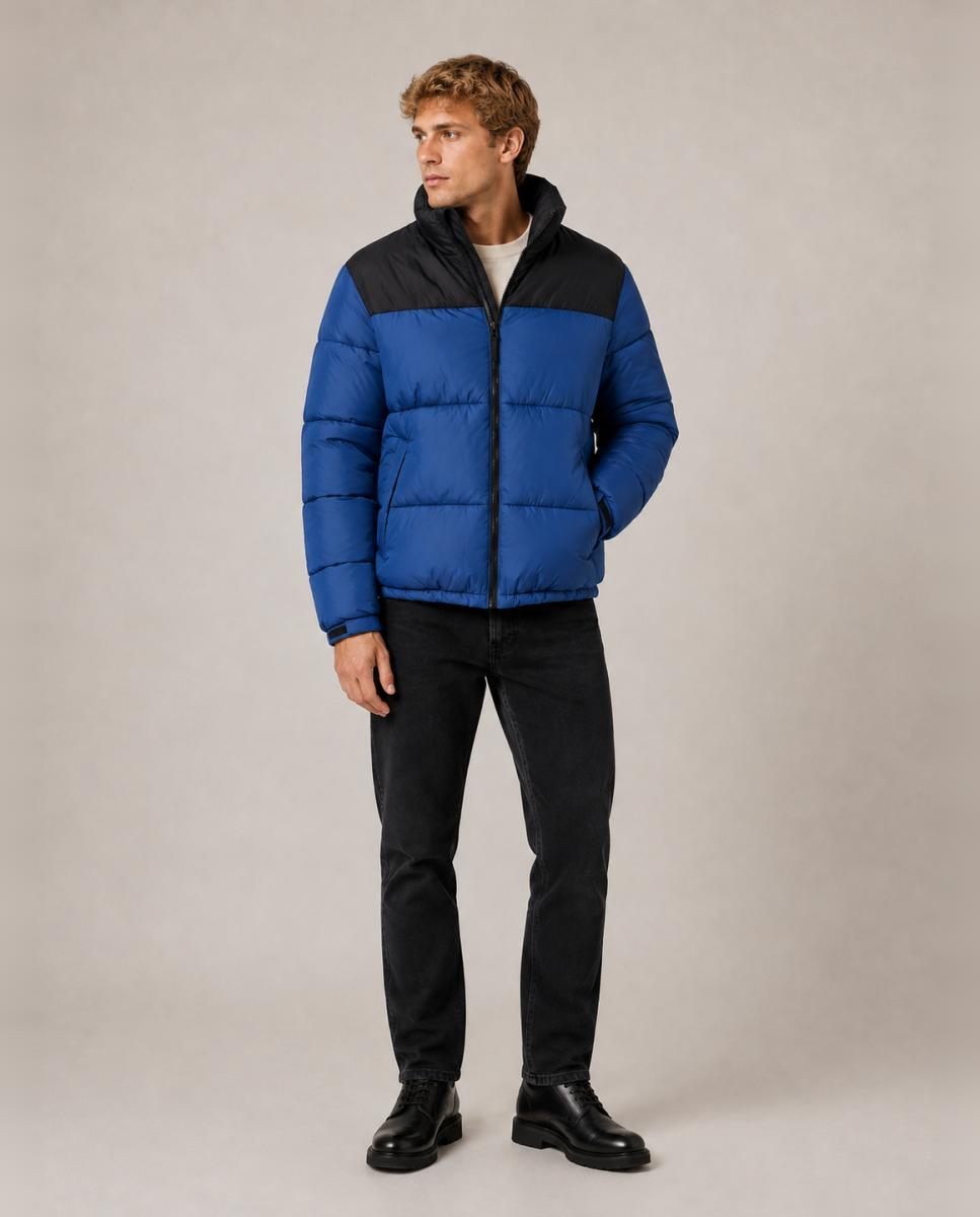 Imagen 6 de Abrigo acolchado de hombre con cuello alto. - Only & Sons - Azul Azul