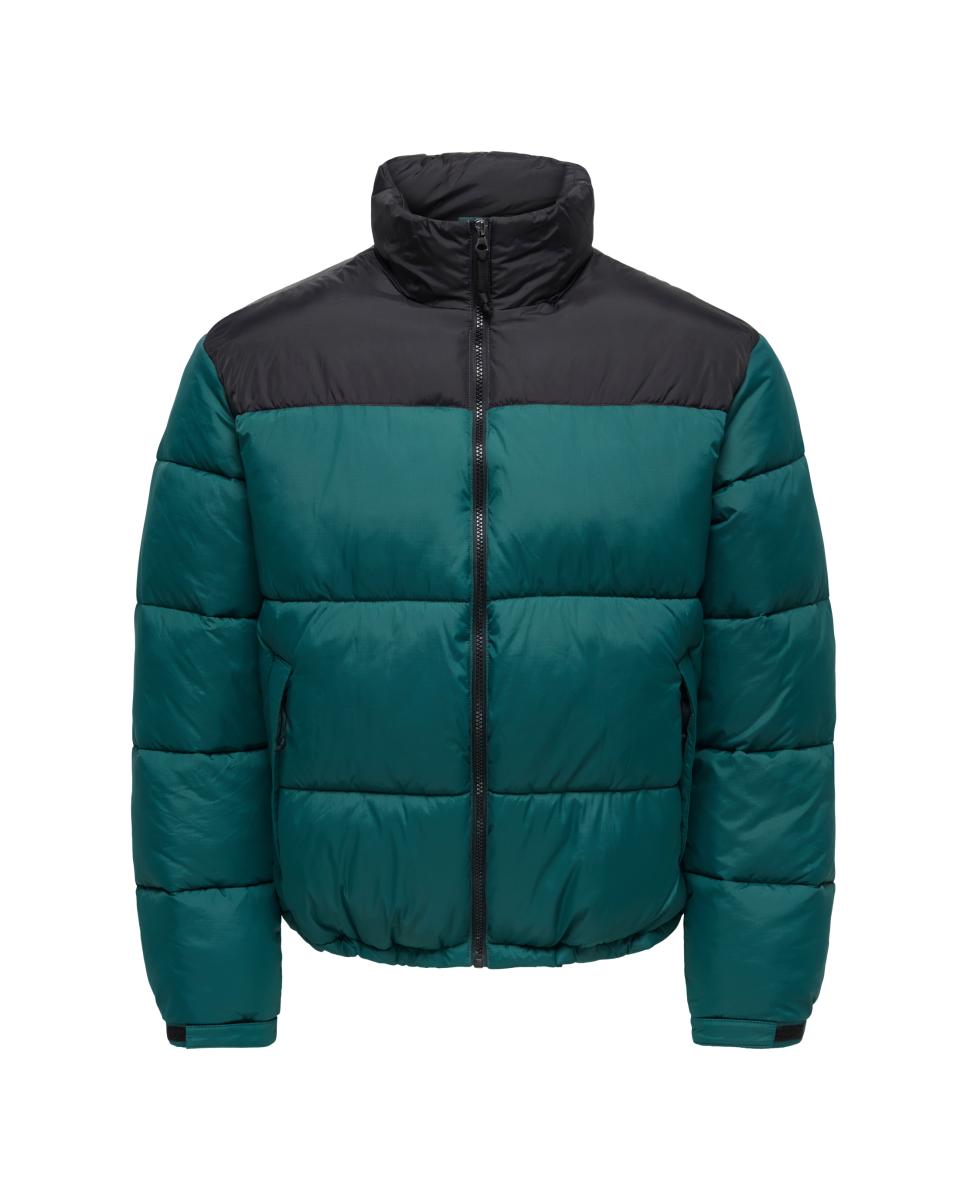 Imagen 3 de Abrigo acolchado de hombre con cuello alto. - Only & Sons - Verde Verde