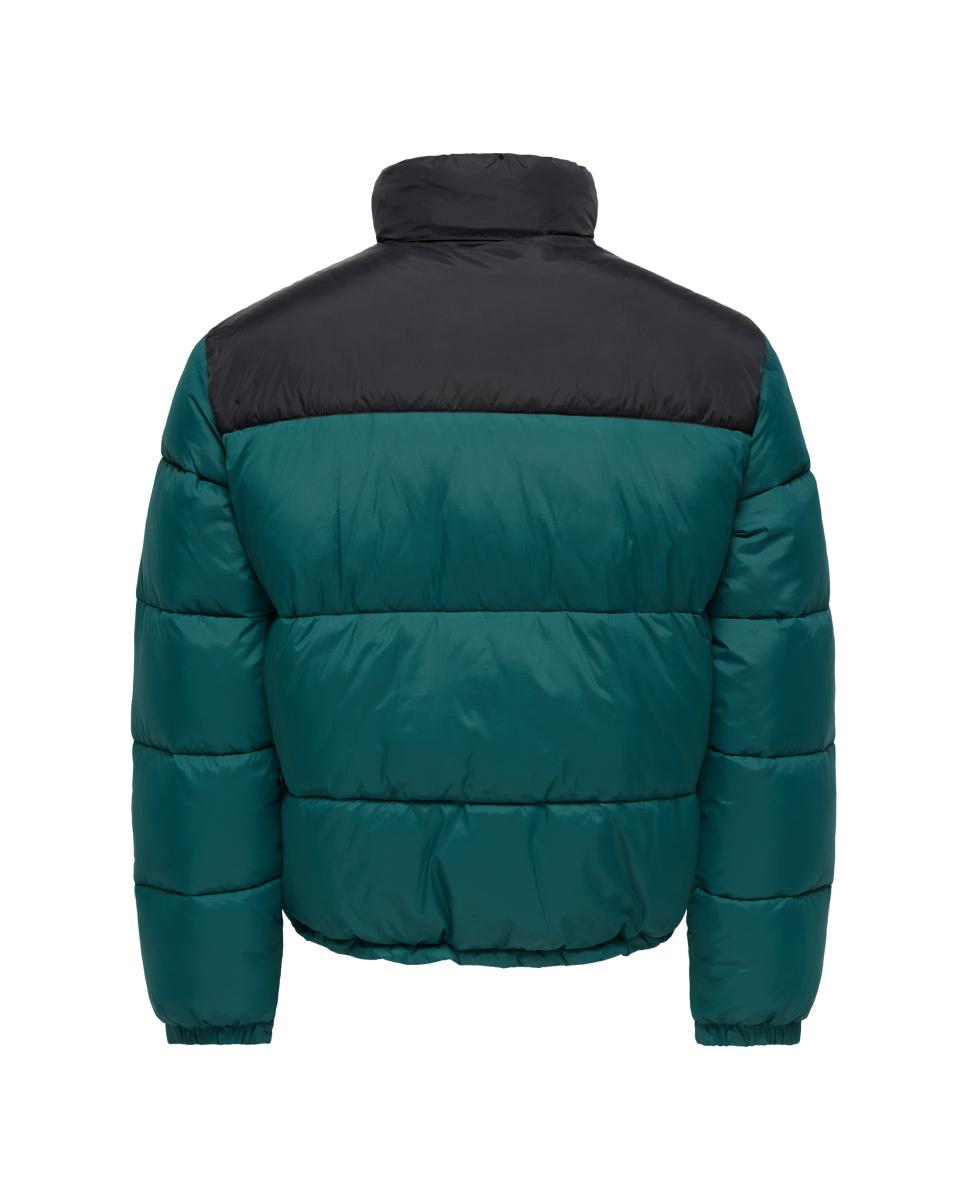 Imagen 4 de Abrigo acolchado de hombre con cuello alto. - Only & Sons - Verde Verde
