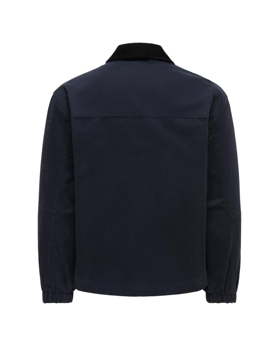 Cazadora de hombre con cuello de pana regular fit. Compuesta 100% de algodón. - Only & Sons - Azul marino Azul marino-6