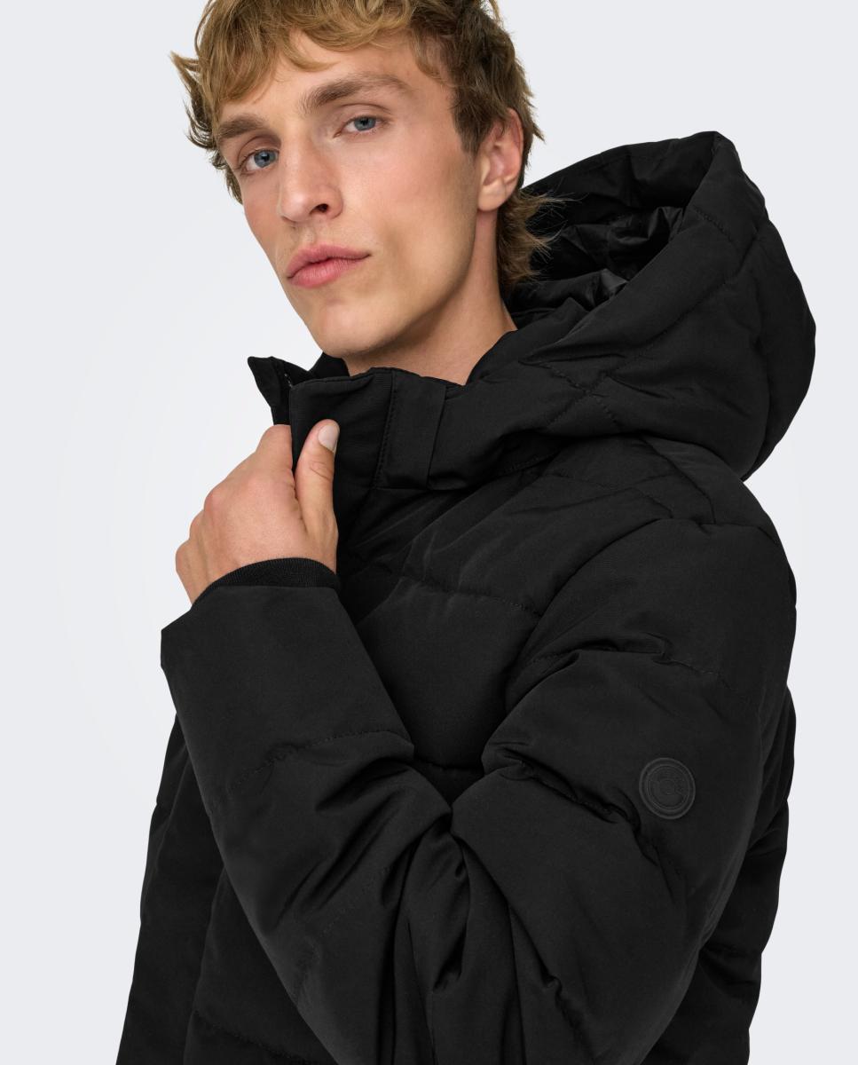 Abrigo técnico de hombre resistente al agua - Only & Sons - Negro Negro-4