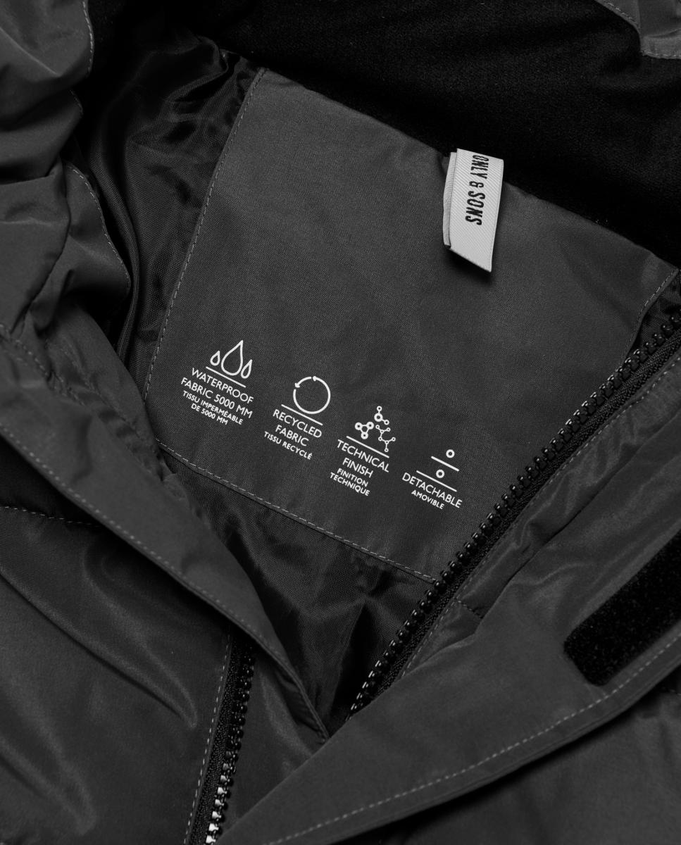 Abrigo técnico de hombre resistente al agua - Only & Sons - Negro Negro-5