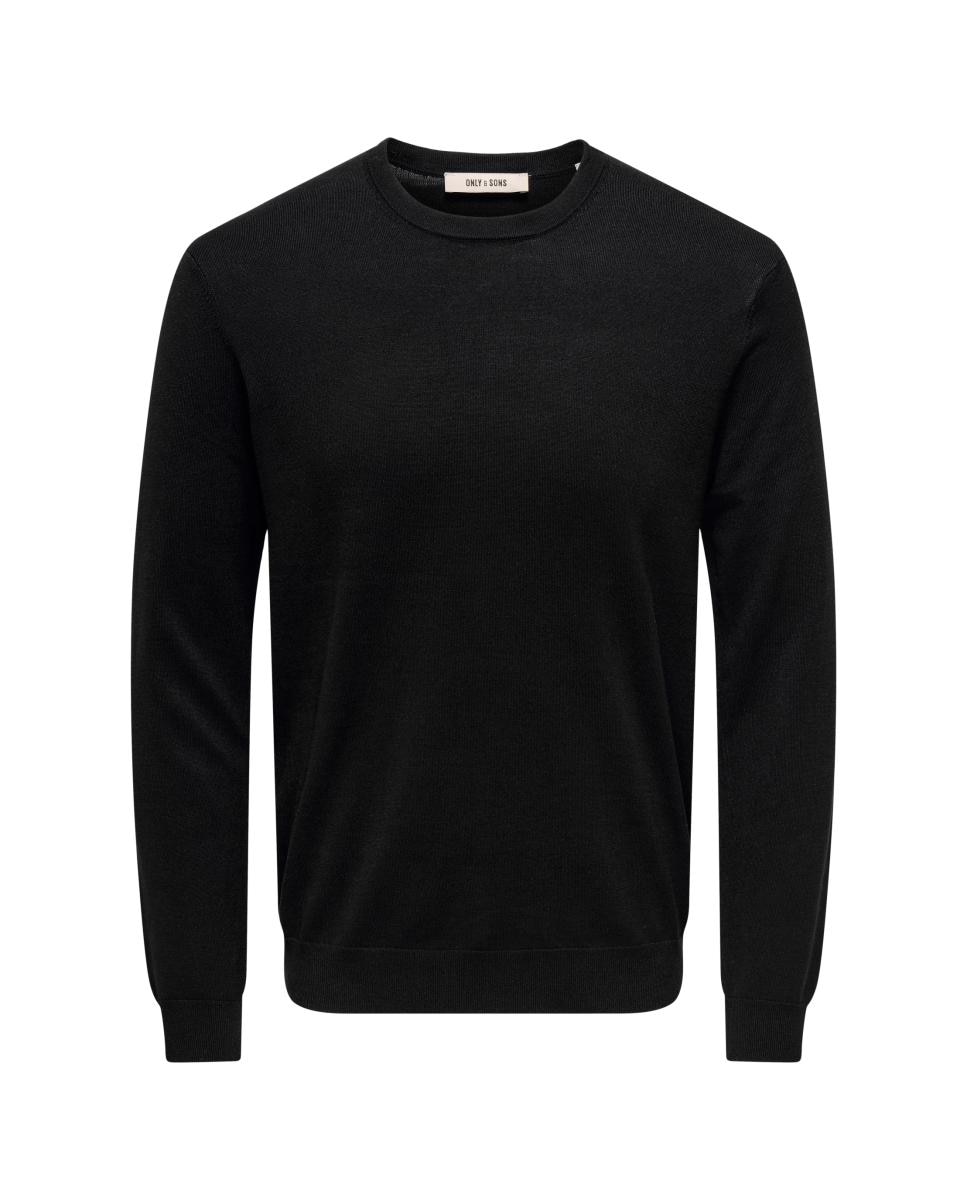 Jersey de hombre con cuello caja - Only & Sons - Negro Negro-3