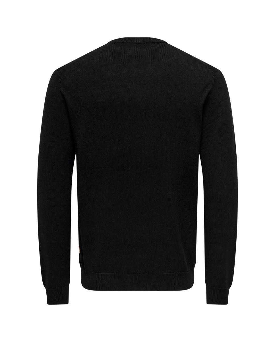 Jersey de hombre con cuello caja - Only & Sons - Negro Negro-4