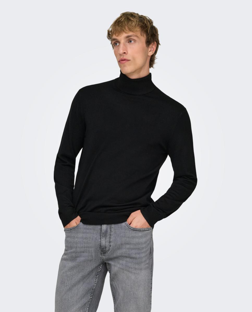 Imagen 1 de Jersey de hombre con el cuello vuelto - Only & Sons - Negro Negro