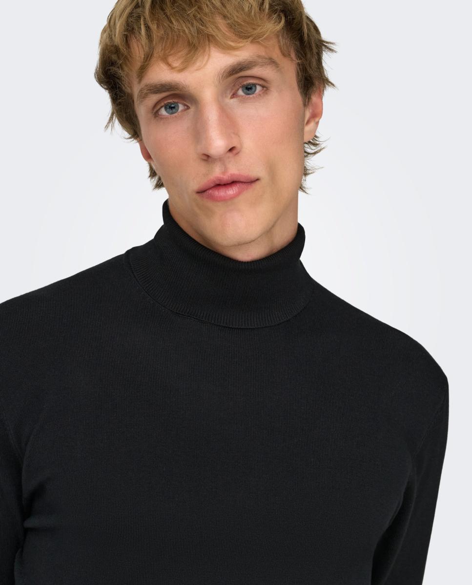 Imagen 5 de Jersey de hombre con el cuello vuelto - Only & Sons - Negro Negro