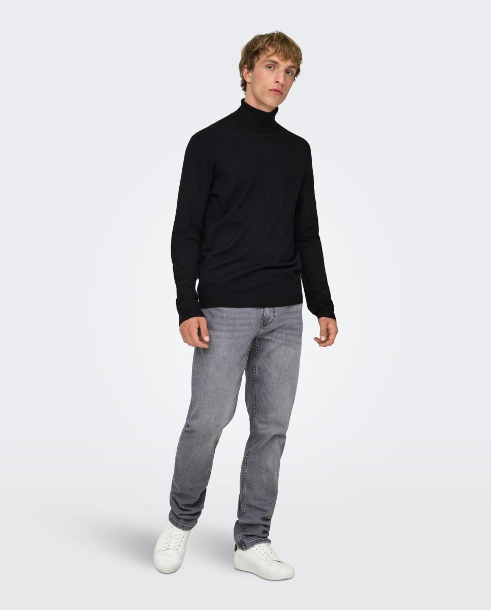 Imagen 8 de Jersey de hombre con el cuello vuelto - Only & Sons - Negro Negro