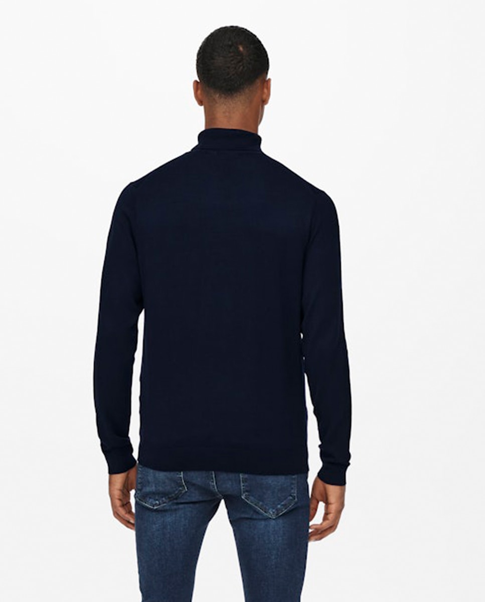 Imagen 2 de Jersey de hombre con el cuello vuelto - Only & Sons - Azul marino Azul marino