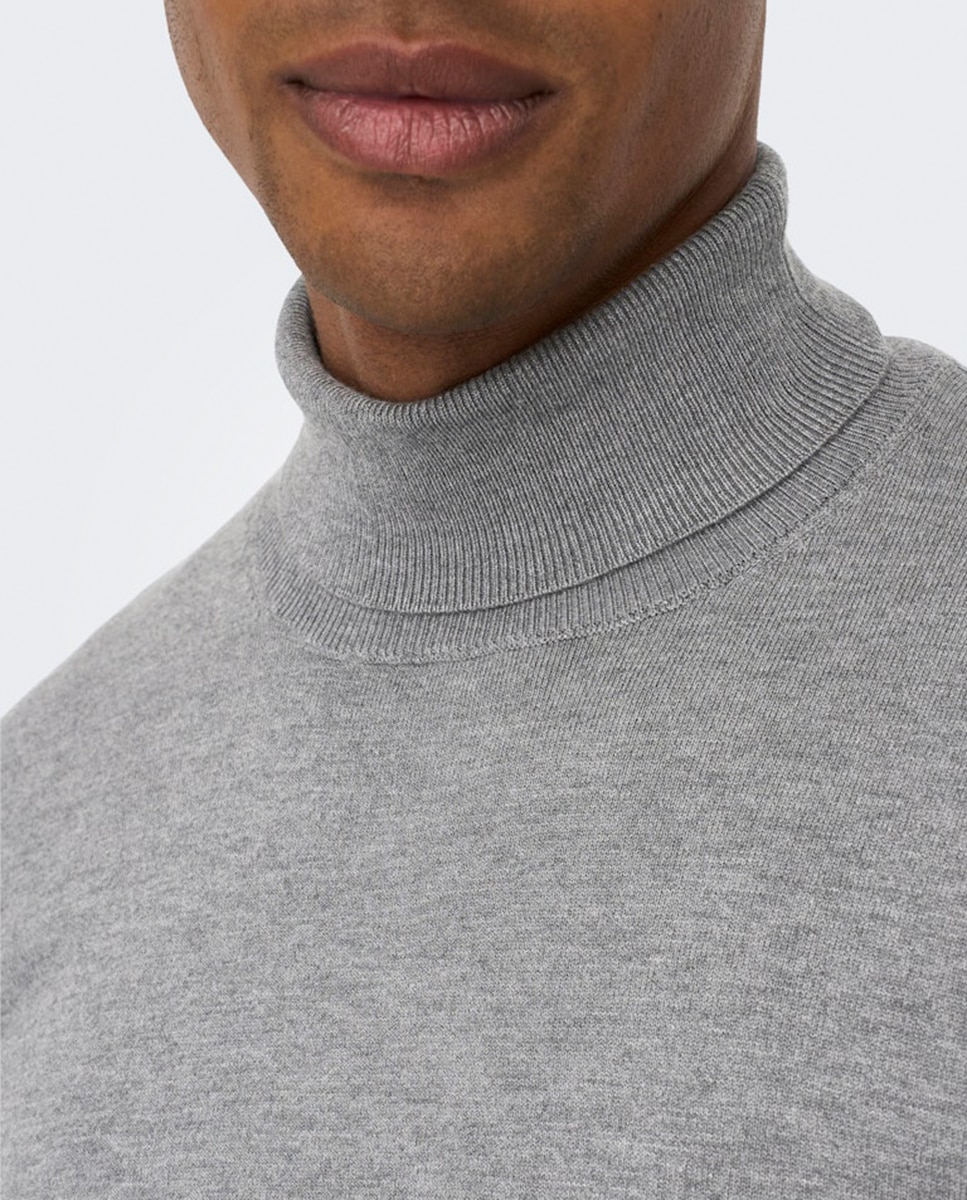 Imagen 3 de Jersey de hombre con el cuello vuelto - Only & Sons - Gris Gris
