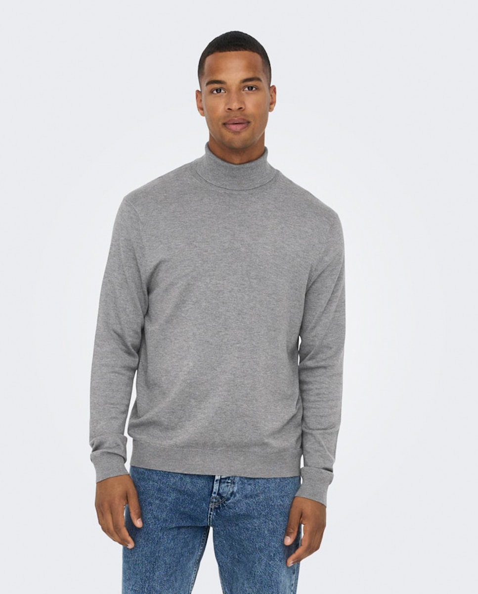 Imagen 4 de Jersey de hombre con el cuello vuelto - Only & Sons - Gris Gris