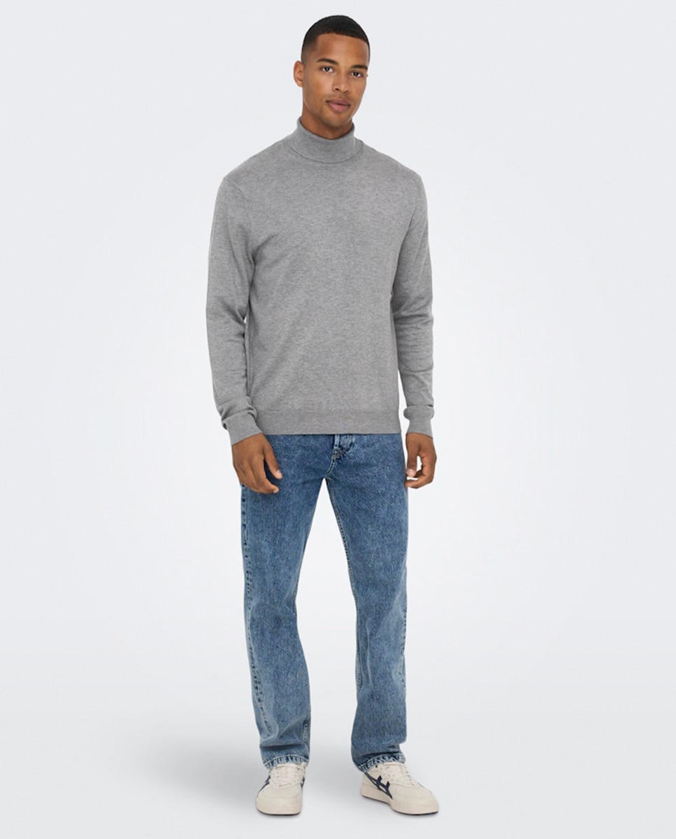 Imagen 7 de Jersey de hombre con el cuello vuelto - Only & Sons - Gris Gris