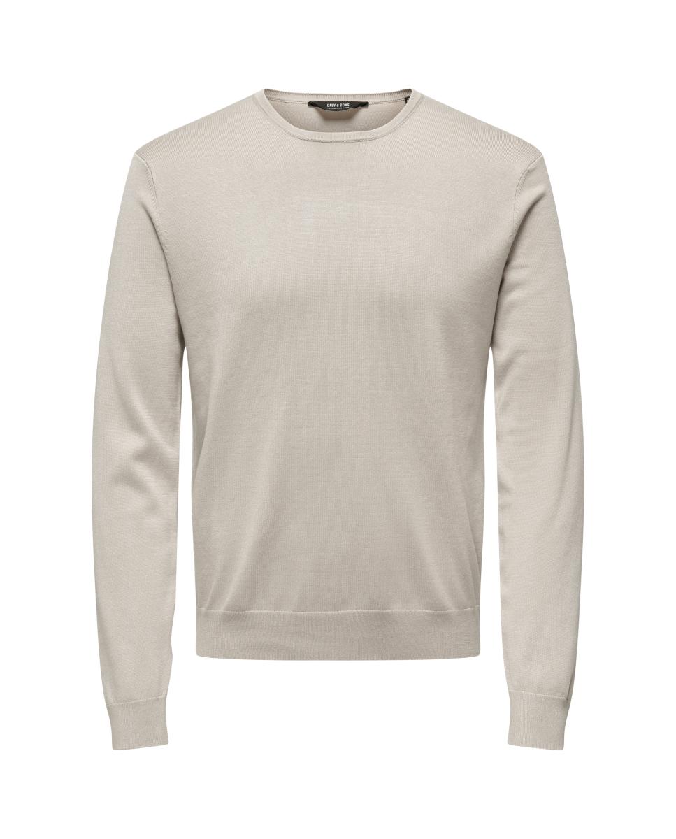 Jersey de hombre con cuello caja - Only & Sons - Blanco hielo Beige-4