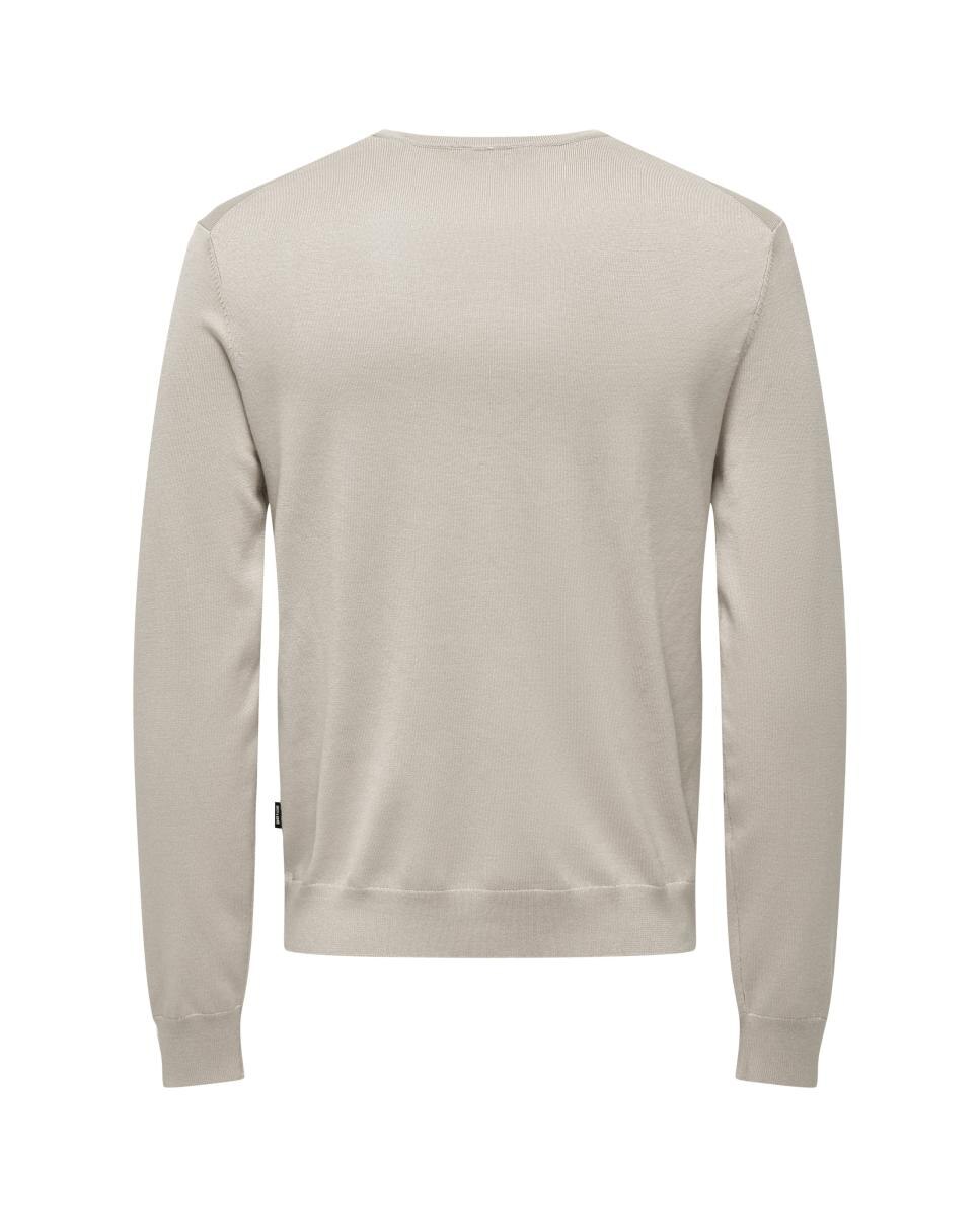Jersey de hombre con cuello caja - Only & Sons - Blanco hielo Beige-5