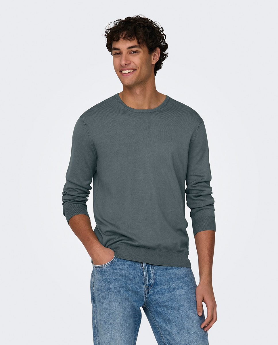 Imagem 0 de Camisola de malha de homem com decote redondo