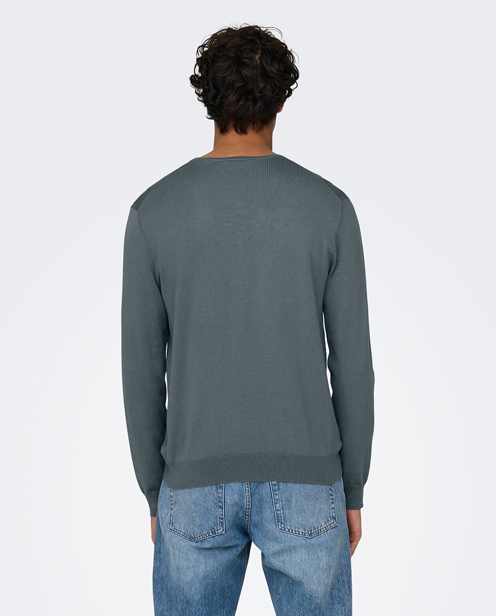 Jersey de hombre con cuello caja - Only & Sons - Verde Verde-2