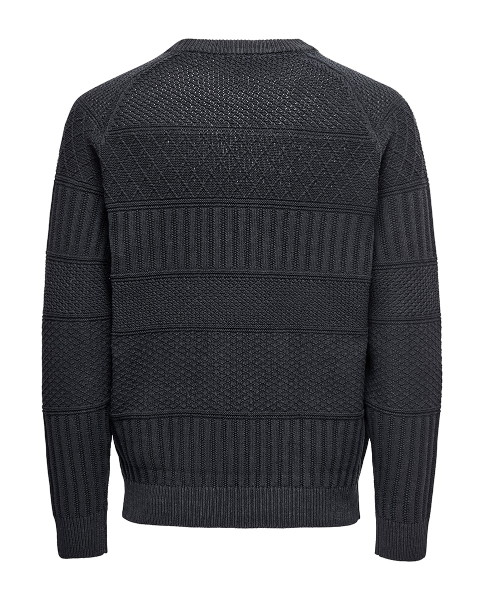 Jerséis de hombre con estructura regular fit - Only & Sons - Azul marino Gris oscuro-6