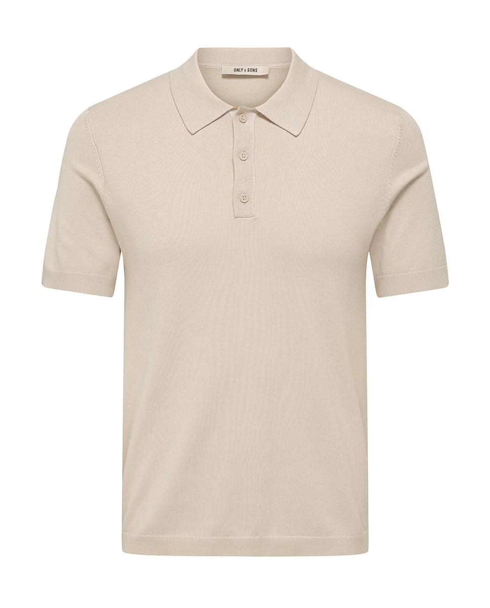 Polo de Malha Regular Fit Bege-4