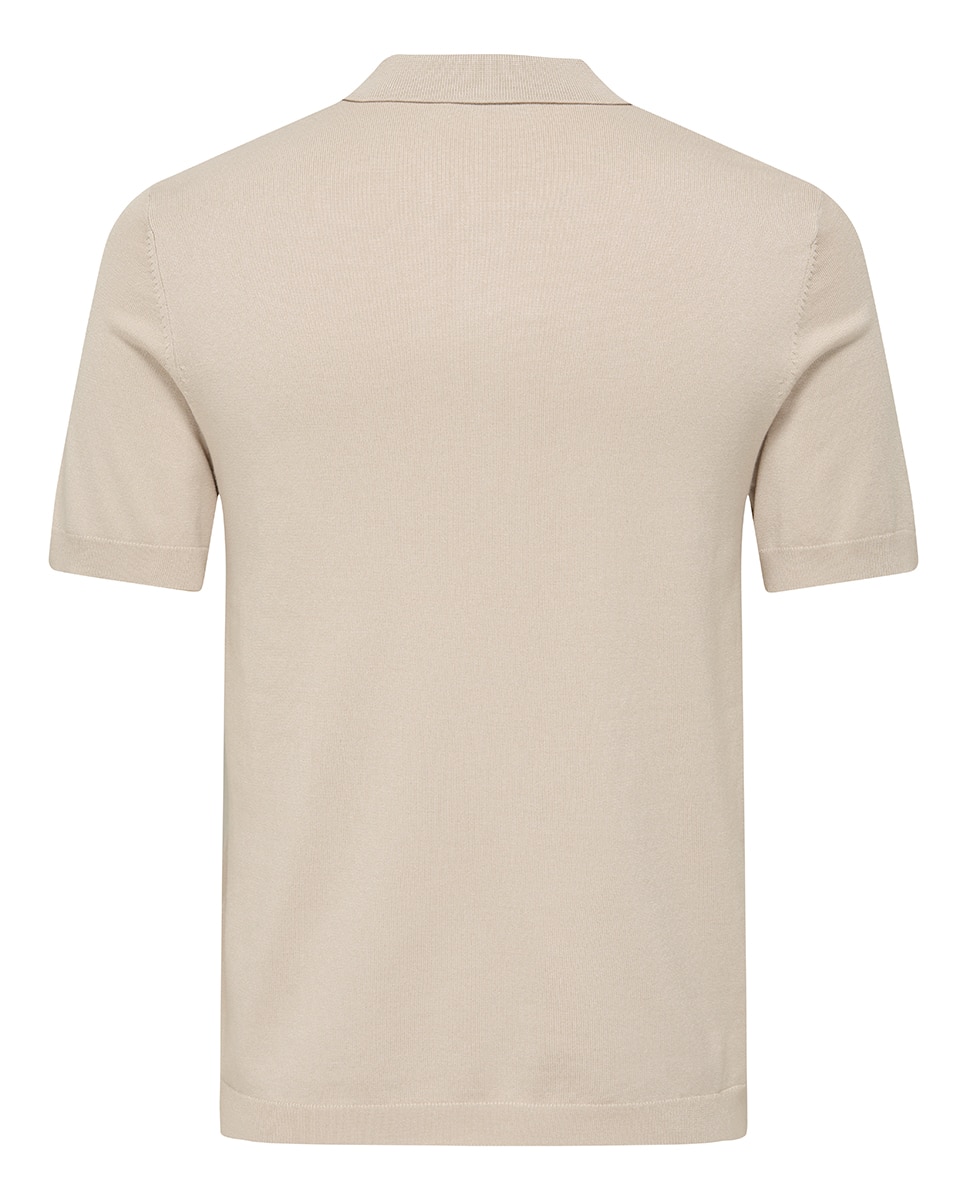 Polo de Malha Regular Fit Bege-5