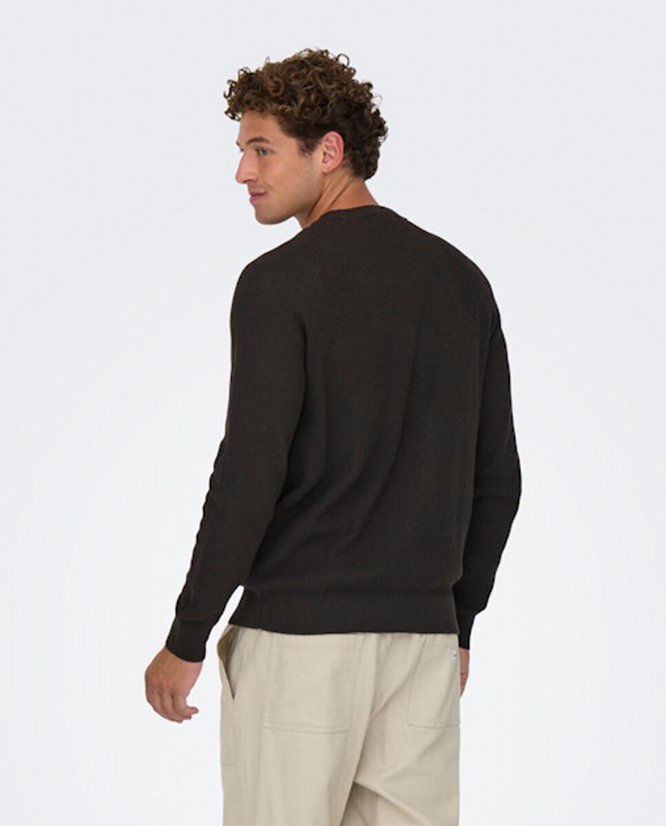 Camisola de Malha Regular Fit Castanho-escuro-2