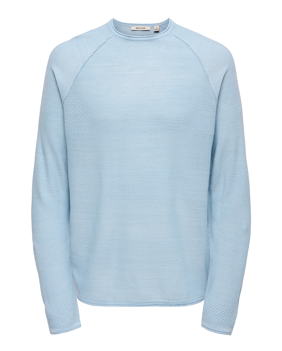 Jerséis de hombre de cuello redondo regular fit. - Only & Sons - Azul Azul-5