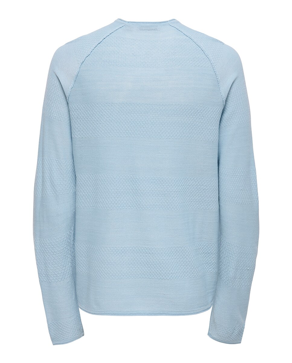 Jerséis de hombre de cuello redondo regular fit. - Only & Sons - Azul Azul-6