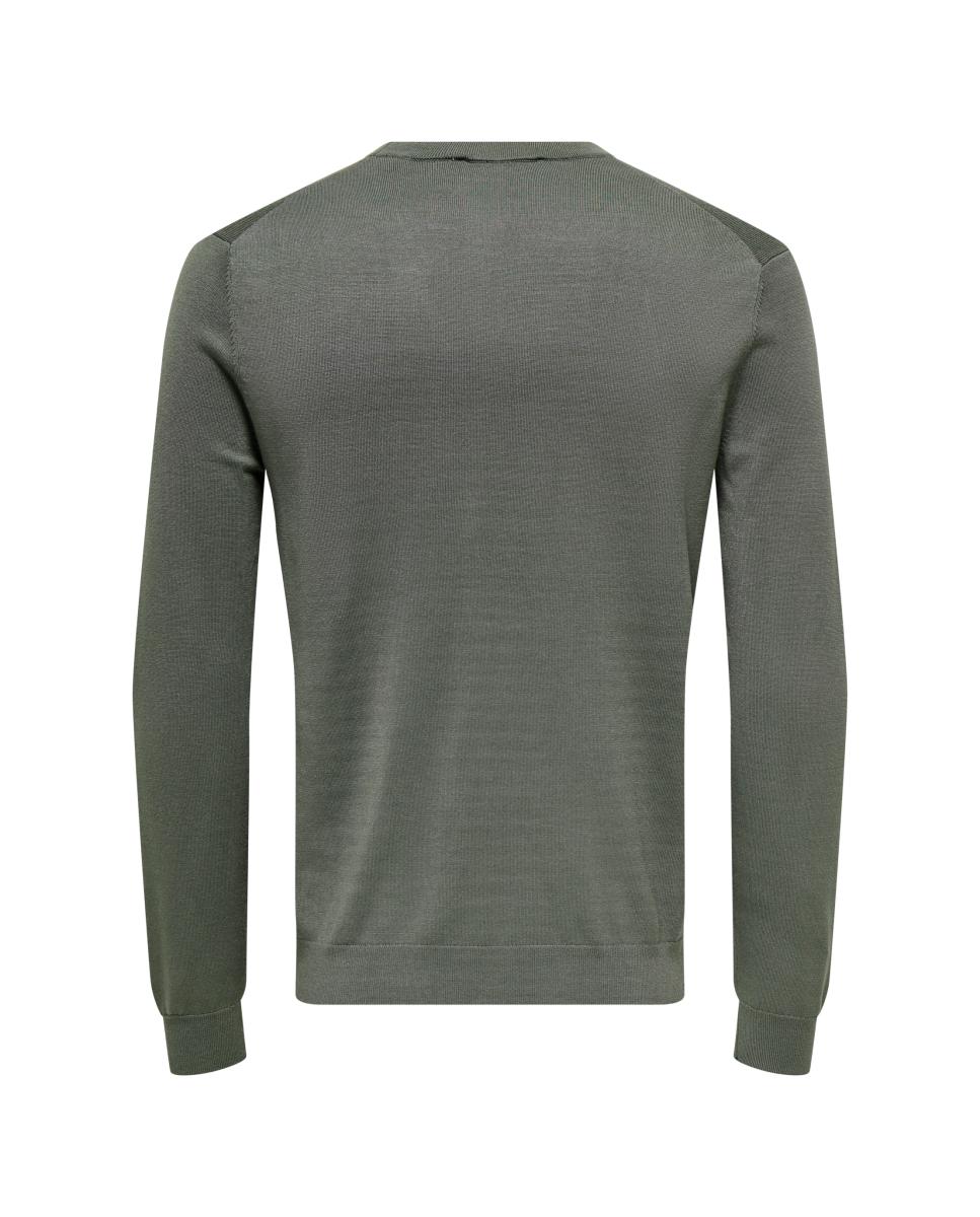 Jersey de hombre con cuello caja - Only & Sons - Gris Gris-5