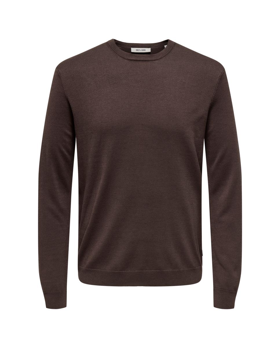Jersey de hombre con cuello caja - Only & Sons - Marrón oscuro Marrón oscuro-4