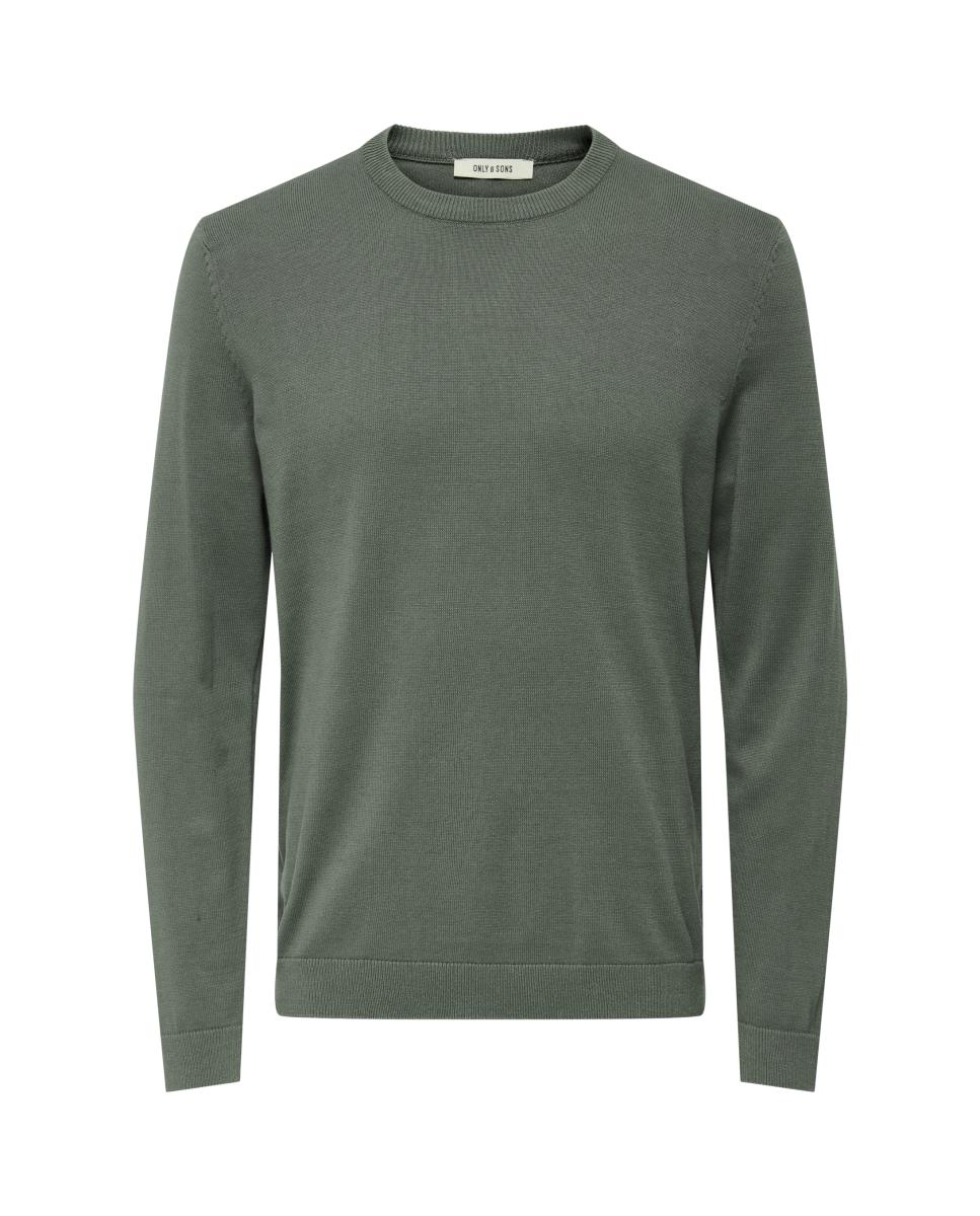 Jersey de hombre de cuello redondo - Only & Sons - Verde oscuro Verde oscuro-5
