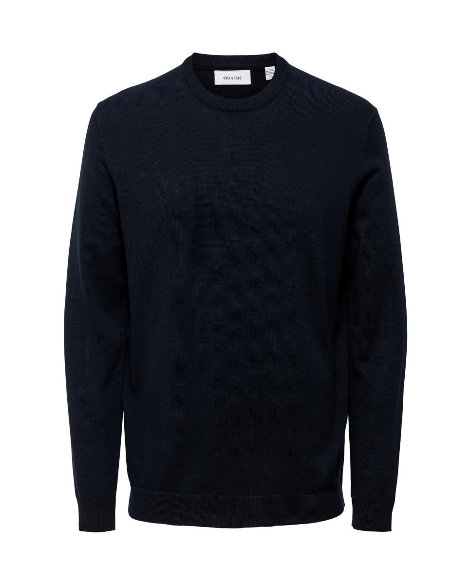 Jersey de hombre de cuello redondo - Only & Sons - Azul marino Azul marino-4