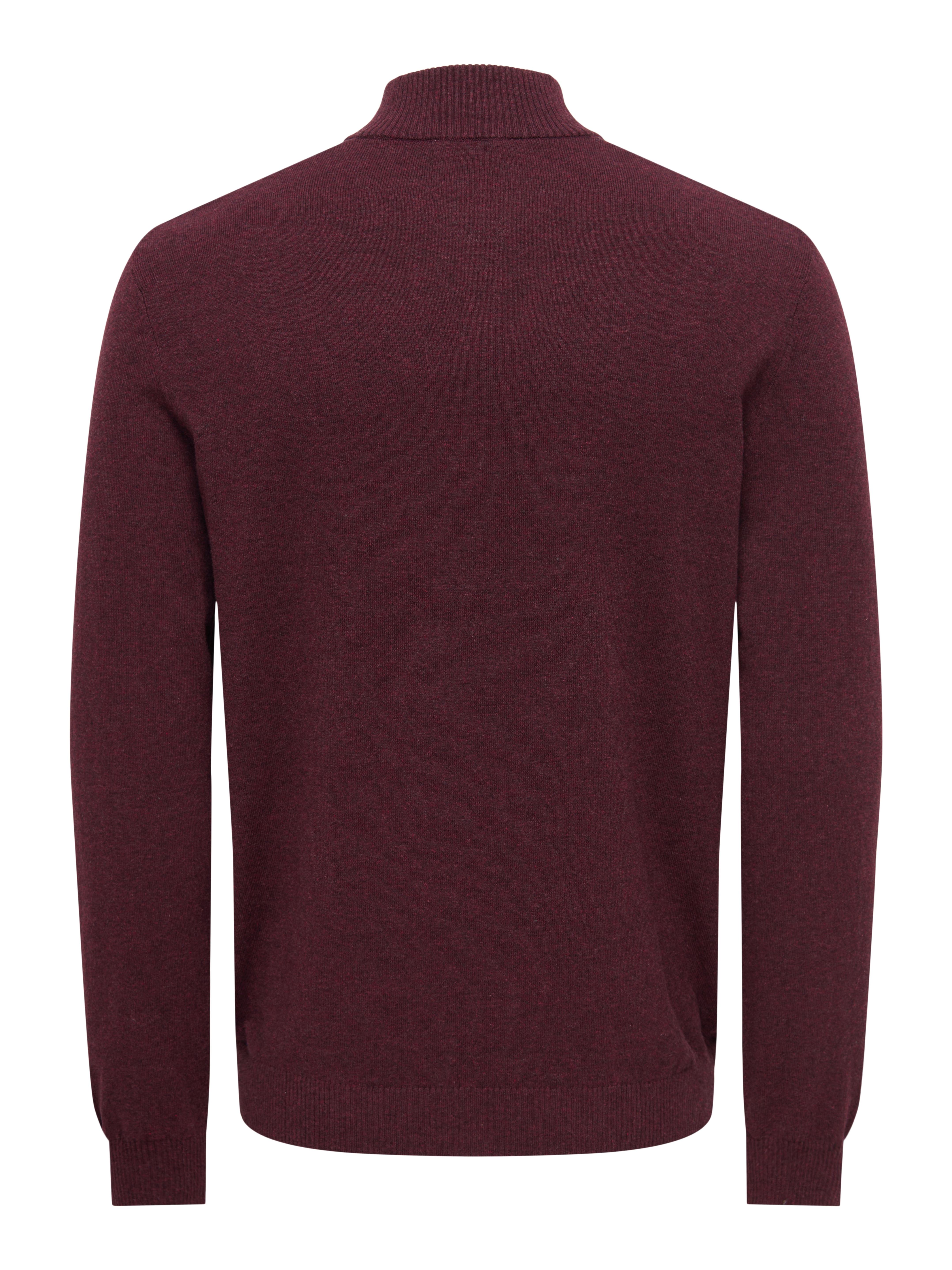 Camisola de Malha de Homem com Fecho de Correr até ao Peito Bordeaux-5