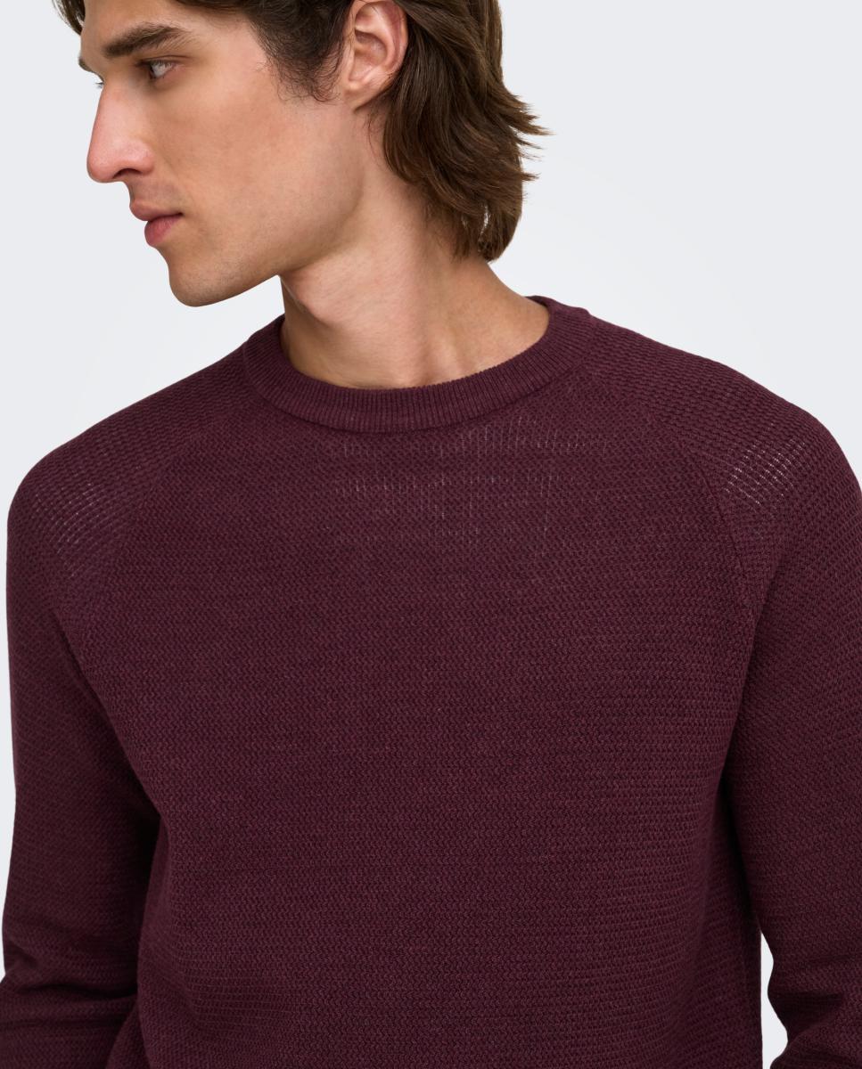 Camisola de Malha Regular Fit Bordeaux-2