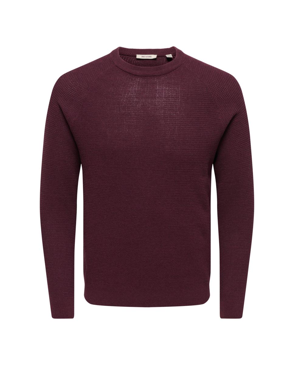 Camisola de Malha Regular Fit Bordeaux-3