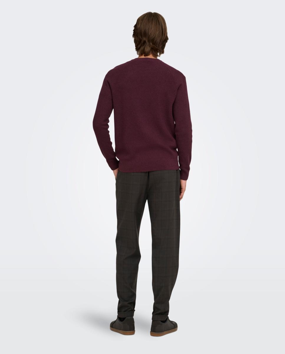 Camisola de Malha Regular Fit Bordeaux-5