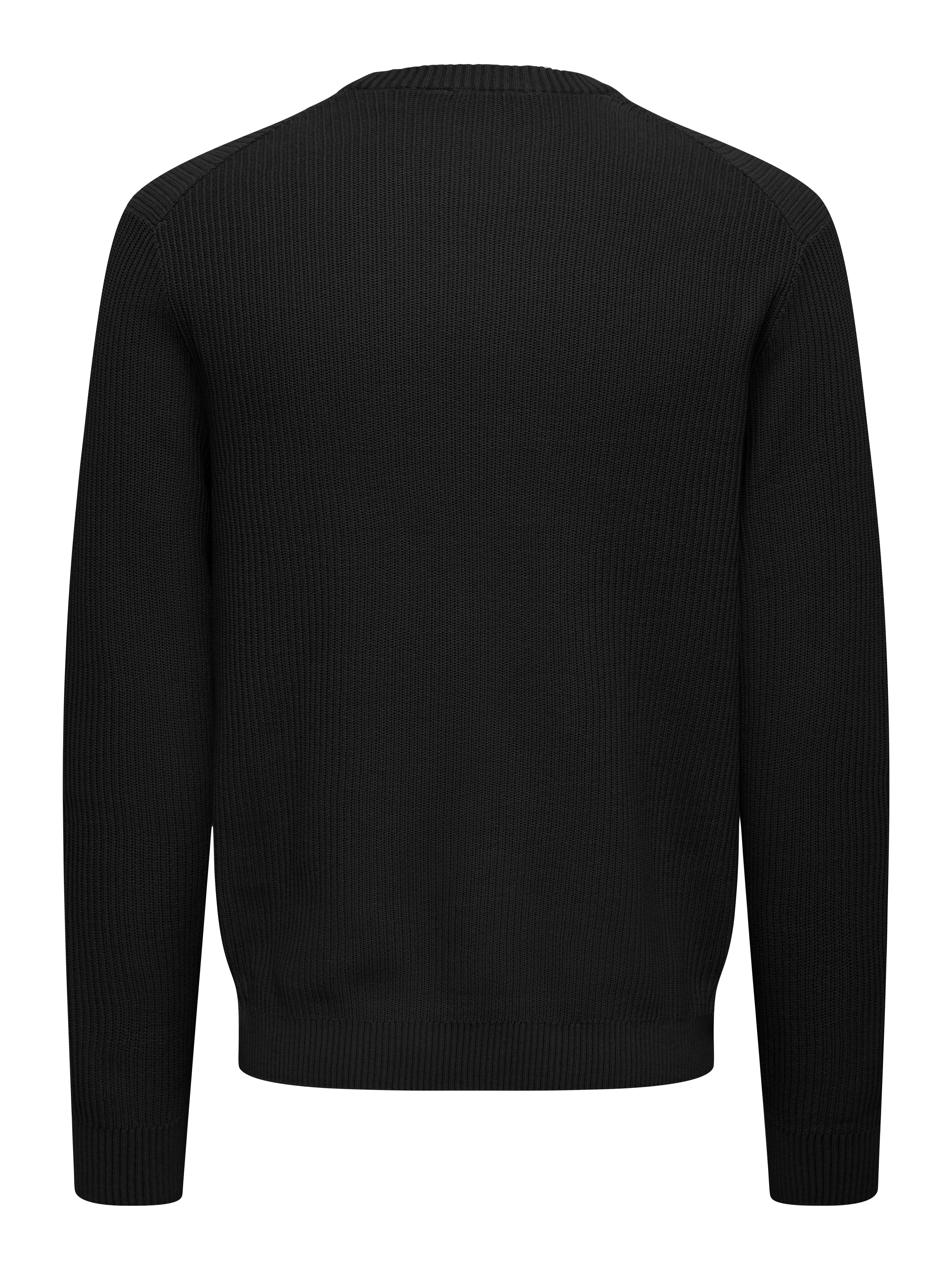 Camisola de malha com decote redondo Preto-5